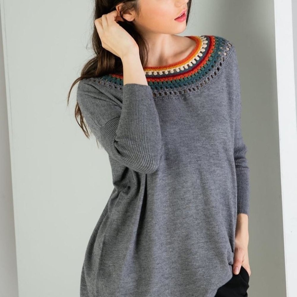 THML Crochet-neck Sweater